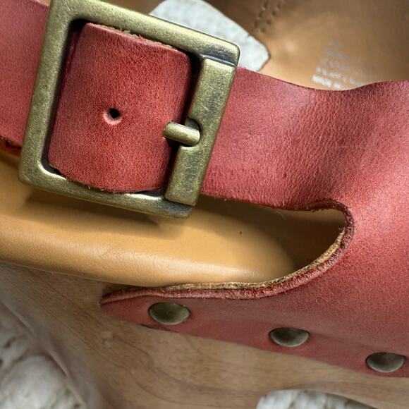 KORKS KORK-EASE Wynn Criss Cross Leather Clog Sandals Coral Size 10 - Picture 9 of 15